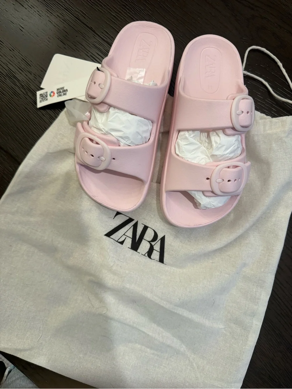 Zara Kids Light Pink Slide Sandals
